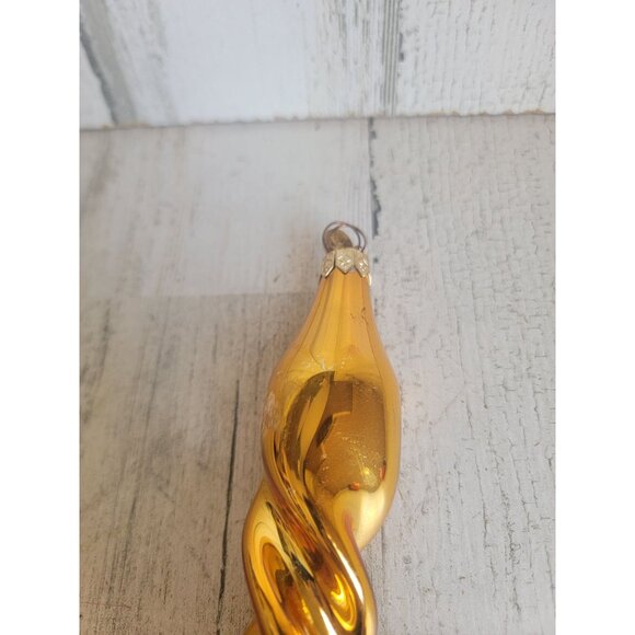 Radko large gold glass spiral ornament Xmas vintage - Picture 6 of 11